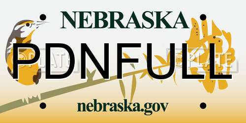 PDNFULL Nebraska License Plate
