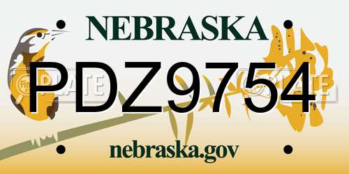 PDZ9754 Nebraska License Plate