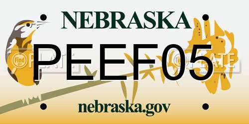 PEEF05 Nebraska License Plate