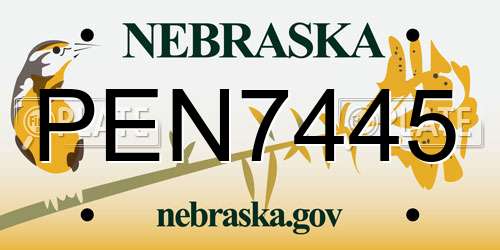 PEN7445 Nebraska License Plate