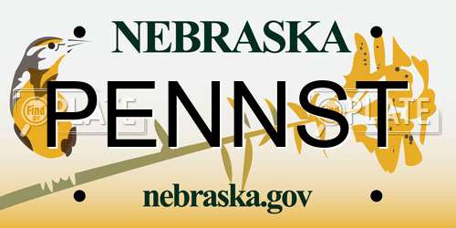 PENNST Nebraska License Plate