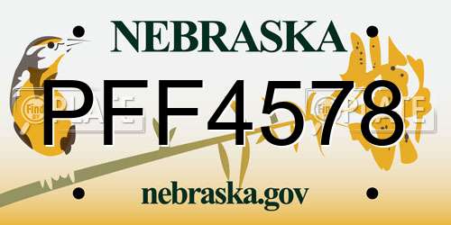 PFF4578 Nebraska License Plate