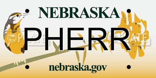 PHERR Nebraska License Plate