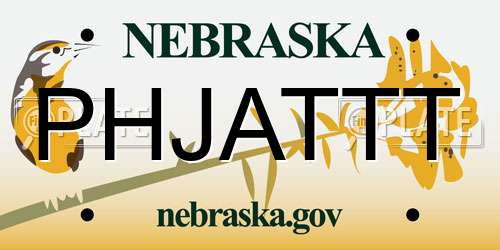 PHJATTT Nebraska License Plate