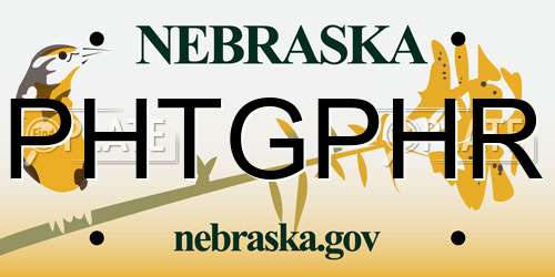 PHTGPHR Nebraska License Plate