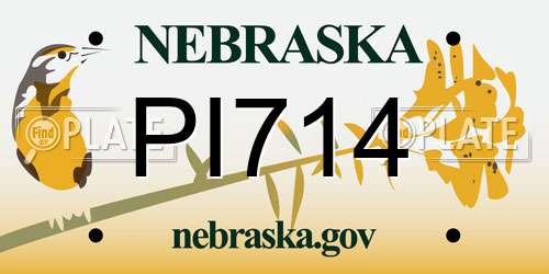 PI714 Nebraska License Plate