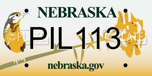 PIL113 Nebraska License Plate