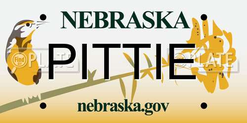 PITTIE Nebraska License Plate