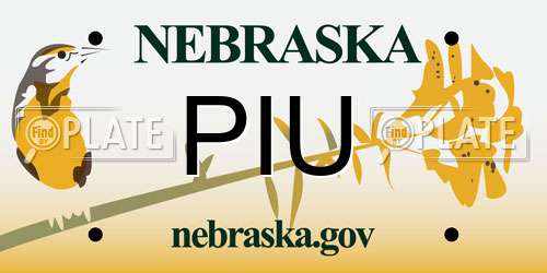 PIU Nebraska License Plate