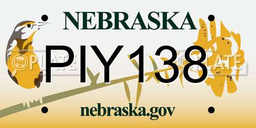PIY138 Nebraska License Plate