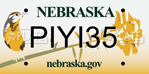PIYI35 Nebraska License Plate