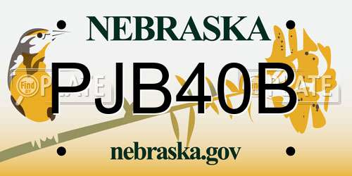PJB40B Nebraska License Plate