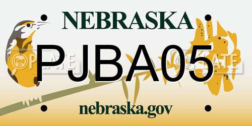 PJBA05 Nebraska License Plate