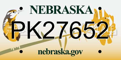 PK27652 Nebraska License Plate