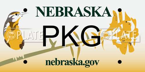 PKG Nebraska License Plate