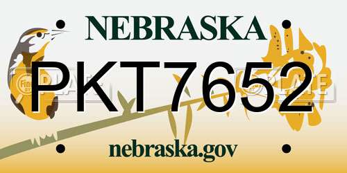 PKT7652 Nebraska License Plate