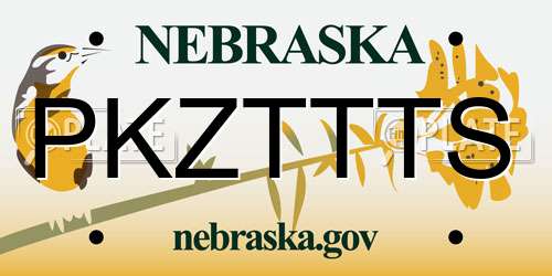 PKZTTTS Nebraska License Plate