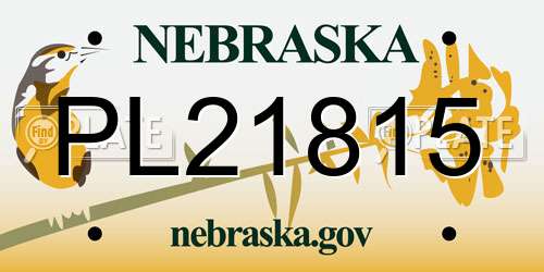 PL21815 Nebraska License Plate