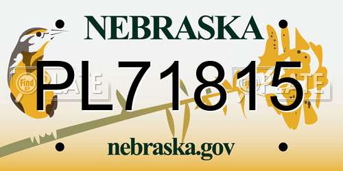 PL71815 Nebraska License Plate