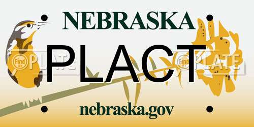 PLACT Nebraska License Plate