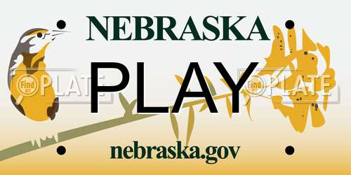 PLAY Nebraska License Plate