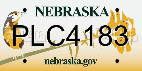 PLC4183 Nebraska License Plate