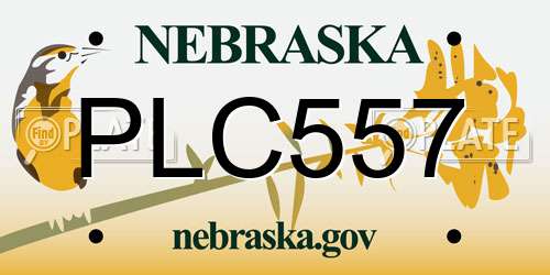 PLC557 Nebraska License Plate