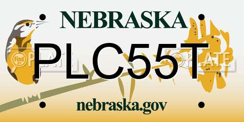 PLC55T Nebraska License Plate