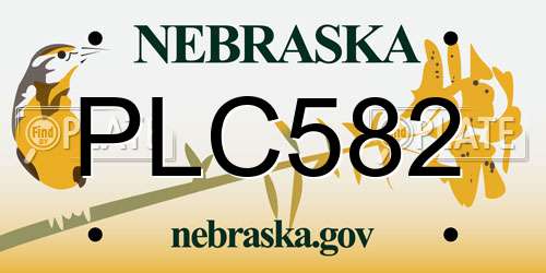 PLC582 Nebraska License Plate