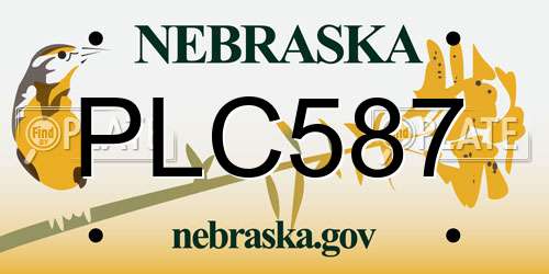 PLC587 Nebraska License Plate