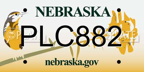 PLC882 Nebraska License Plate