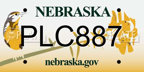 PLC887 Nebraska License Plate