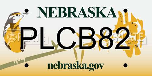 PLCB82 Nebraska License Plate