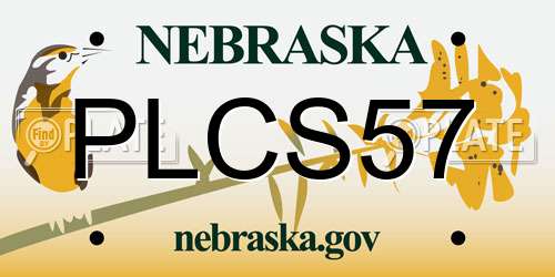 PLCS57 Nebraska License Plate