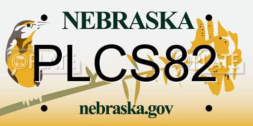 PLCS82 Nebraska License Plate