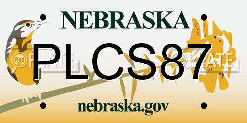 PLCS87 Nebraska License Plate