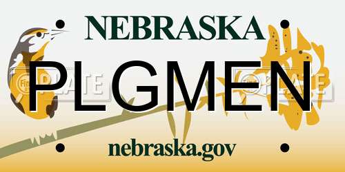 PLGMEN Nebraska License Plate