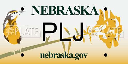 PLJ Nebraska License Plate