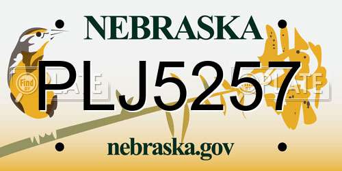 PLJ5257 Nebraska License Plate
