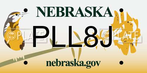 PLL8J Nebraska License Plate