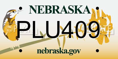 PLU409 Nebraska License Plate