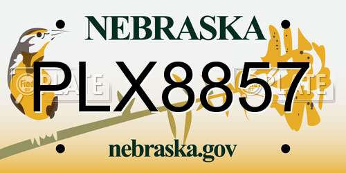 PLX8857 Nebraska License Plate