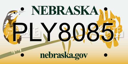 PLY8085 Nebraska License Plate