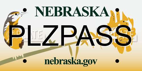 PLZPASS Nebraska License Plate