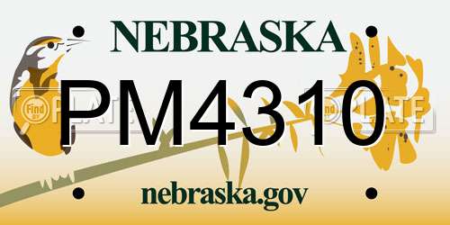 PM4310 Nebraska License Plate