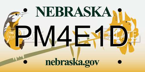 PM4E1D Nebraska License Plate