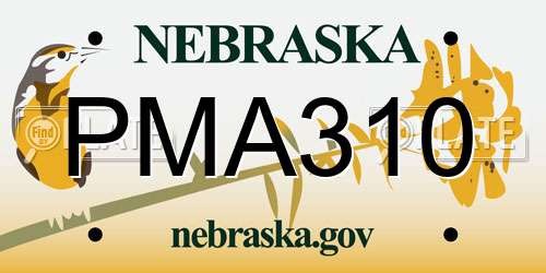 PMA310 Nebraska License Plate