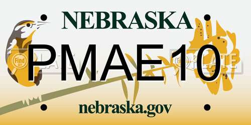 PMAE10 Nebraska License Plate