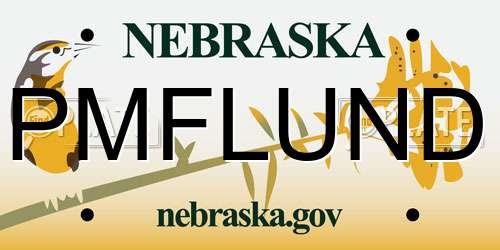 PMFLUND Nebraska License Plate