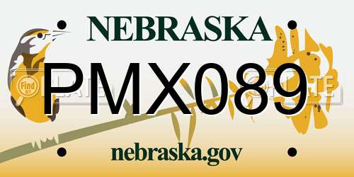 PMX089 Nebraska License Plate